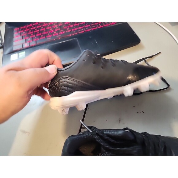 Youth Adidas Baseball Icon 4 MD Cleats Black White Size 12K Kids - Picture 6 of 12